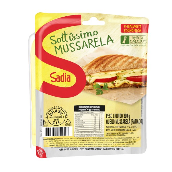 Encontraproduto.com.br - Queijo Mussarela Sadia Fatiado Pacote com 300g