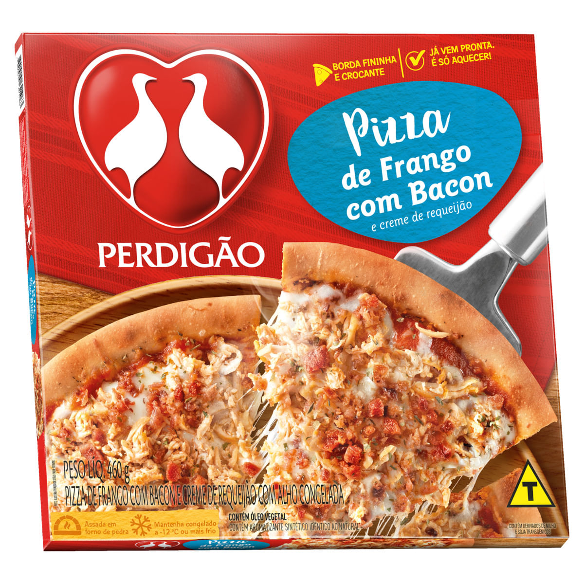 Encontraproduto.com.br - Pizza Frango com Bacon e Creme de Requeijão Perdigão Caixa 460g