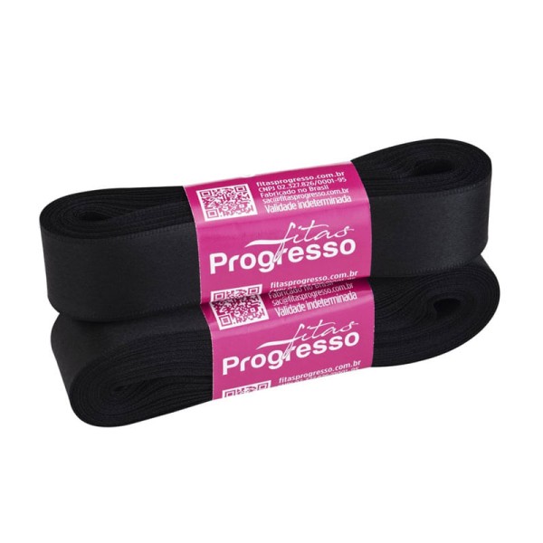 Fita Progresso Cetim CF005 22mm 219 Preto
