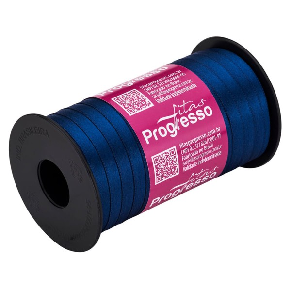 Encontraproduto.com.br - Fita de Cetim Azul Marinho 7mmx100m CF001 COR215 PROGRESSO
