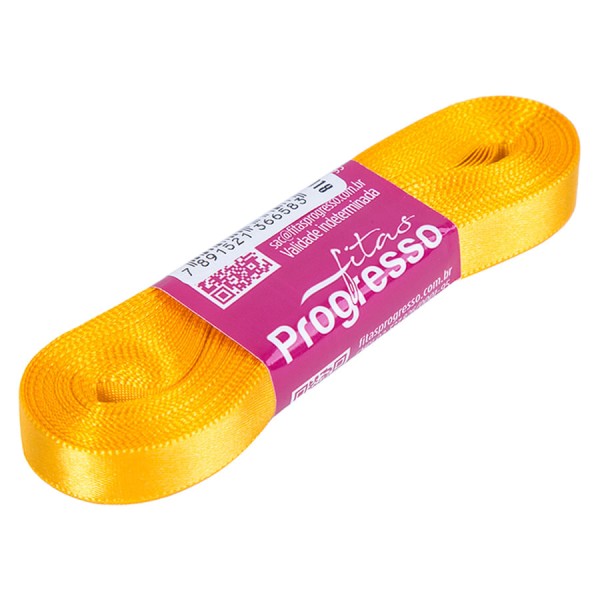 Encontraproduto.com.br - Fita de Cetim Amarelo Ouro 10mmx10m CF002 COR038 PROGRESSO
