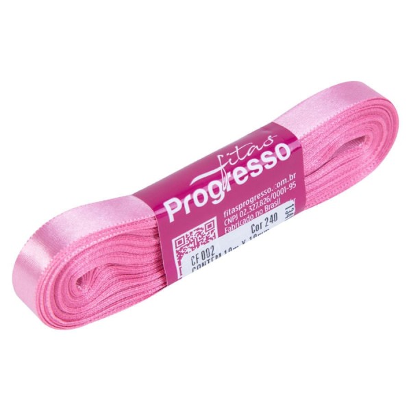 Encontraproduto.com.br - Fita de Cetim Rosa Escuro 10mmx10m CF002 COR240 PROGRESSO