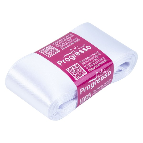 Fita de Cetim Branca 50mmx10m CF012 COR201 PROGRESSO