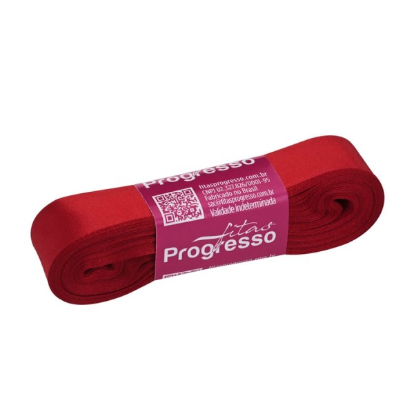 Encontraproduto.com.br - Fita Cetim Vermelho Ourela Dourada 22mmX10m COE005 ( 209 )PROGRESSO
