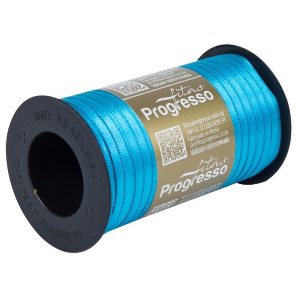 Encontraproduto.com.br - Fita de Cetim Azul Turquesa 4mmx100m T900/000 COR213 PROGRESSO