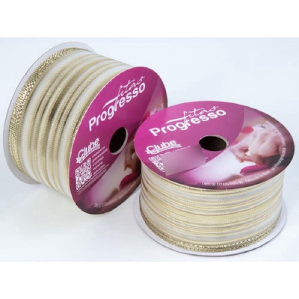 Encontraproduto.com.br - Fita Voal Metalizada M007 38mm 10 Metros - 203 Ouro