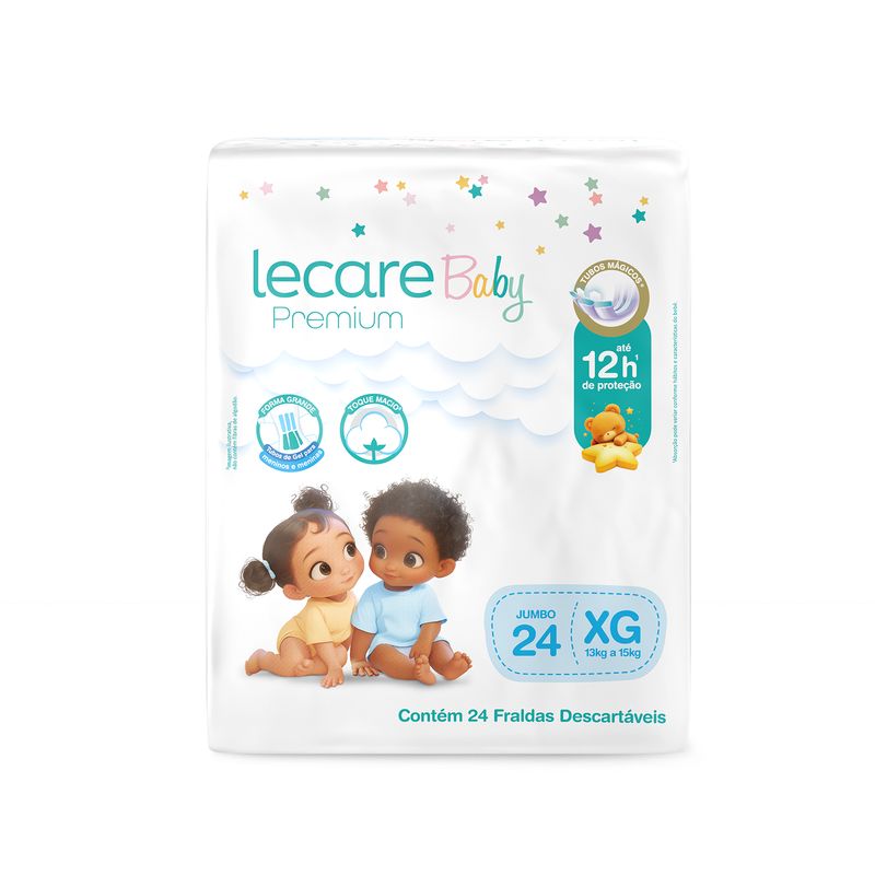 Fraldas Lecare Baby Jumbo XG Com 24 Unidades