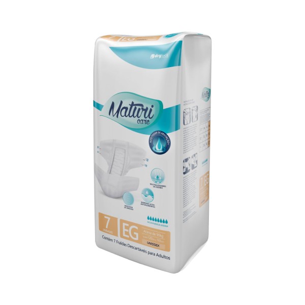 Encontraproduto.com.br - Fralda Drylock Geriatrica Maturi Care Com 7 Tam.eg Intensa