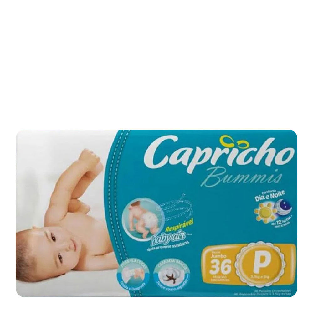 Encontraproduto.com.br - FRALDA CAPRICHO BUMMIS JUMBO P C/36(DESCONTINUADA)