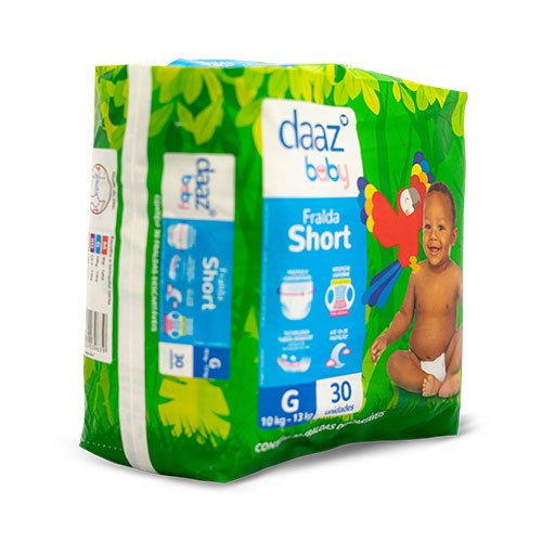 Encontraproduto.com.br - Fralda Shortinho Daaz Baby Pants Mega Tamanho G 30 Unidades