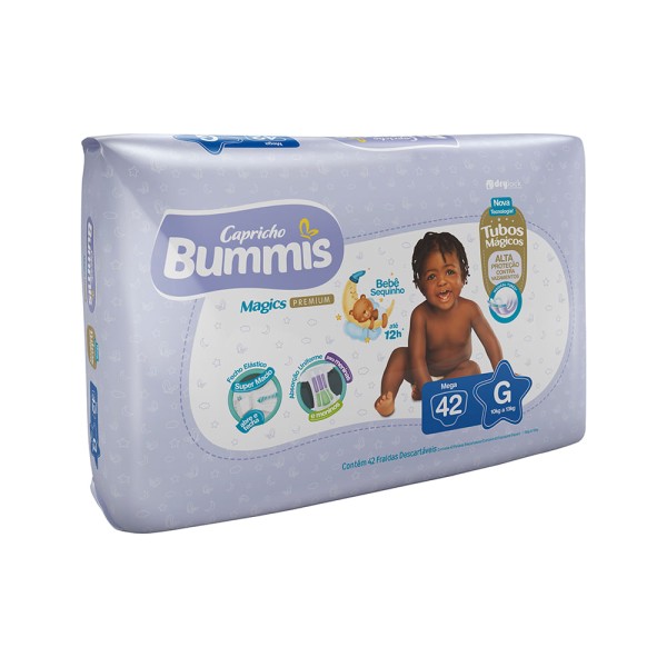 Encontraproduto.com.br - Fralda Capricho Bummis Mega G com 42Unidades