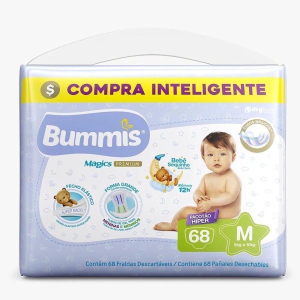 Encontraproduto.com.br - Fralda Bummis Magics M com 68un