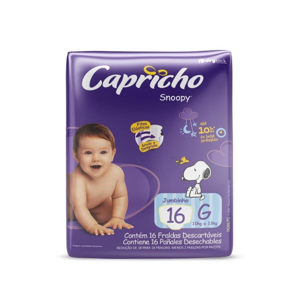 Encontraproduto.com.br - Fralda Infantil Capricho Bummis Snoopy Jumbinho G/16