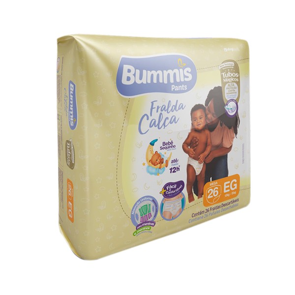 Encontraproduto.com.br - Fraldas Infantis Bummis Pants Mega Calça Tamanho Eg com 26 Unidades