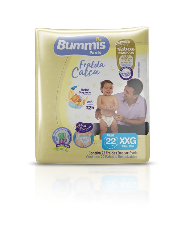 Encontraproduto.com.br - Fraldas Infantis Bummis Pants Mega Calça Tamanho Xxg com 22 Unidades
