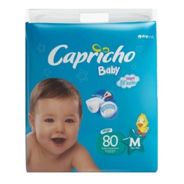 Encontraproduto.com.br - Fralda Capricho Baby Mega M 80 Unidades