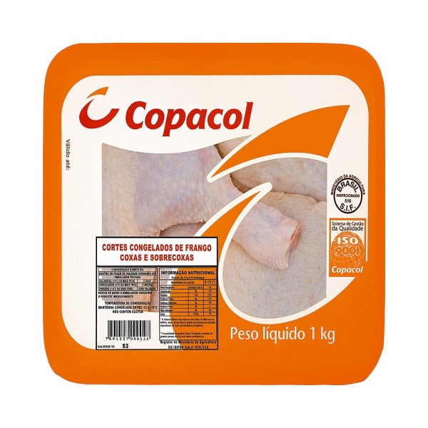 Coxa com Sobrecoxa de Frango Congelada Copacol 1 kg