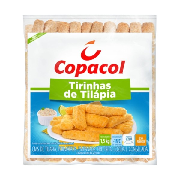 Encontraproduto.com.br - Tirinhas Stick Copacol Tilápia Pacote com 1,5kg