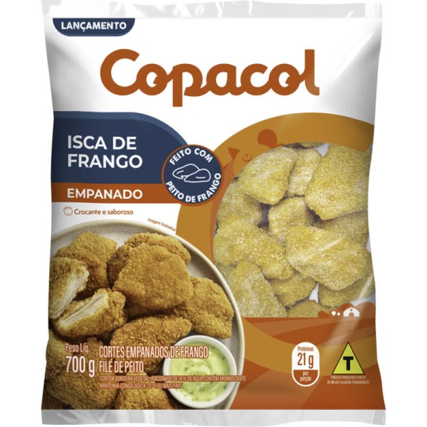 Encontraproduto.com.br - Iscas de Frango Copacol Congelada Empanada Pacote com 700g