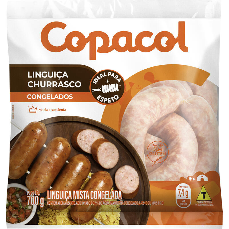 Linguiça Churrasco Copacol Congelada Pacote com 700g