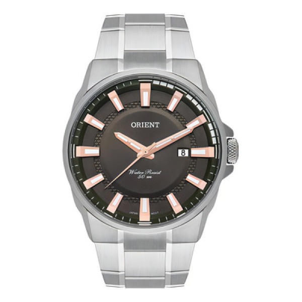 Encontraproduto.com.br - Relógio Orient Masculino Mbss1369 E1sx Verde Aço Analogico Cor Da Correia Prata Cor Do Bisel Prata
