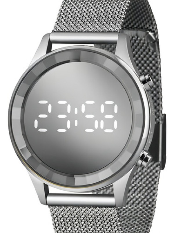 Encontraproduto.com.br - Relógio Prateado Digital Led Feminino Lince Ldm4648l Cor da correia Prata Cor do bisel Prata Cor do fundo Prata