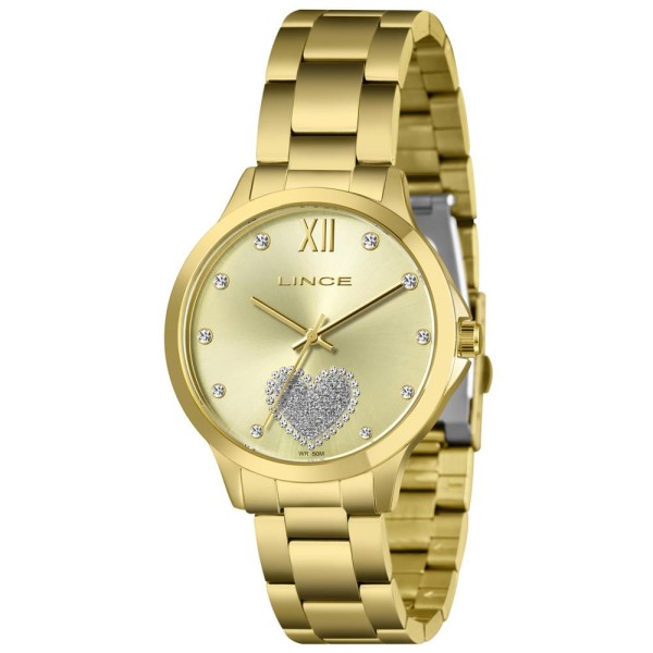 Encontraproduto.com.br - Relógio Lince Feminino Ref: Lrg4808l40 Cskx Coração Dourado