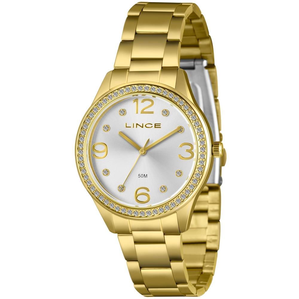 Relógio Lince Feminino Casual Dourado