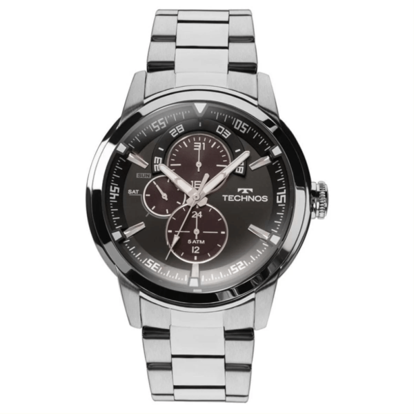 Encontraproduto.com.br - Relógio Technos Grandtech Masculino Prata Analógico 6P57AD/1P