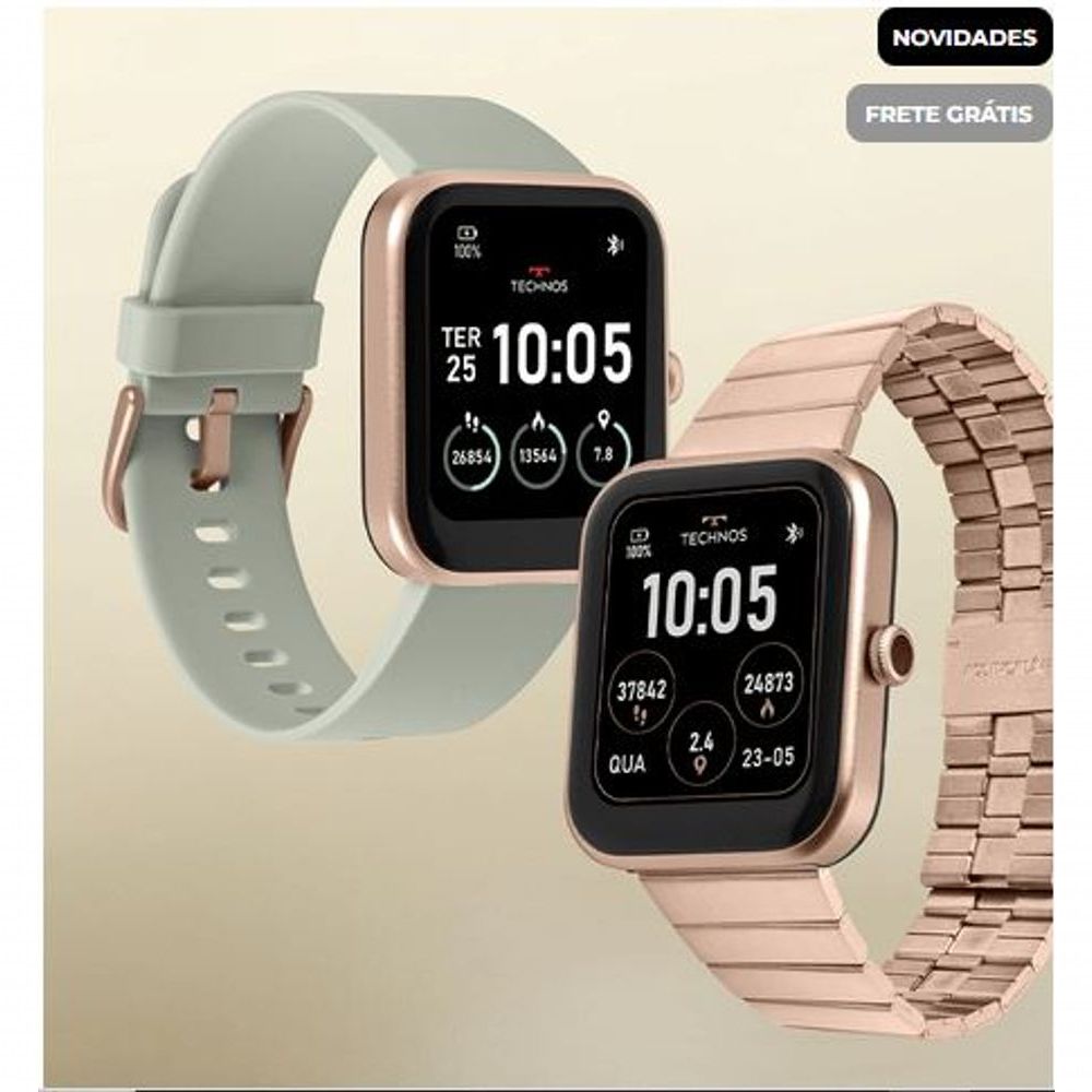 Encontraproduto.com.br - Smartwatch Technos Connect Max Rose E Verde Marca Technos
