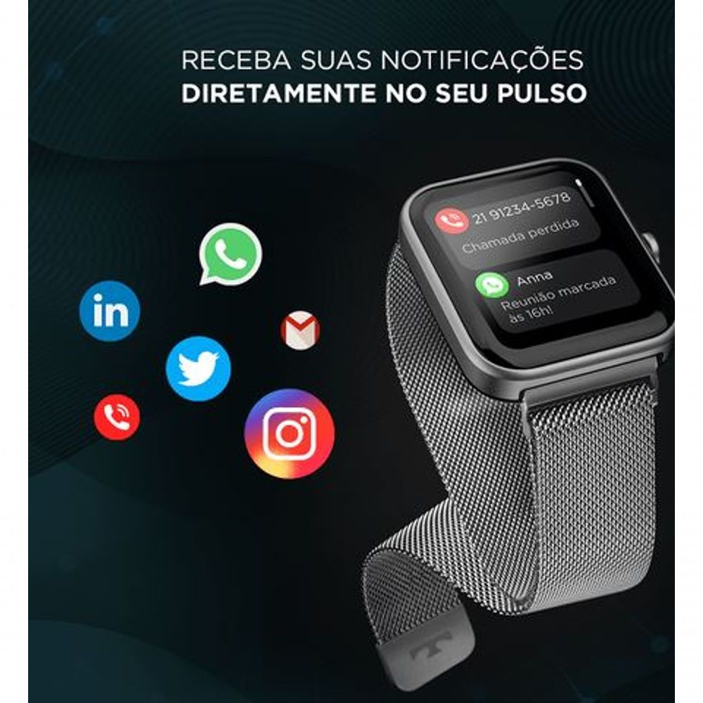Encontraproduto.com.br - Smartwatch Technos Connect Max Preto E Vermelho Marca Technos
