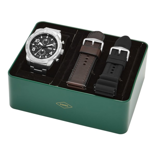 Encontraproduto.com.br - Relógio Fossil Masculino Bronson Prata Fs5968set/1kn