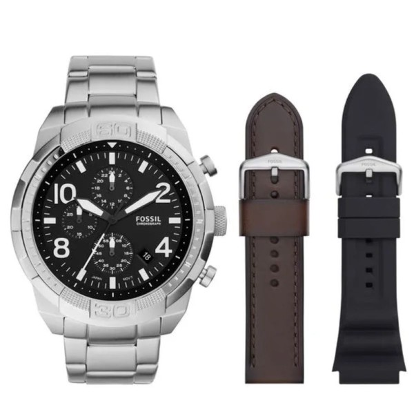 Encontraproduto.com.br - Relógio Fossil Masculino Bronson Prata Fs5968set/1kn