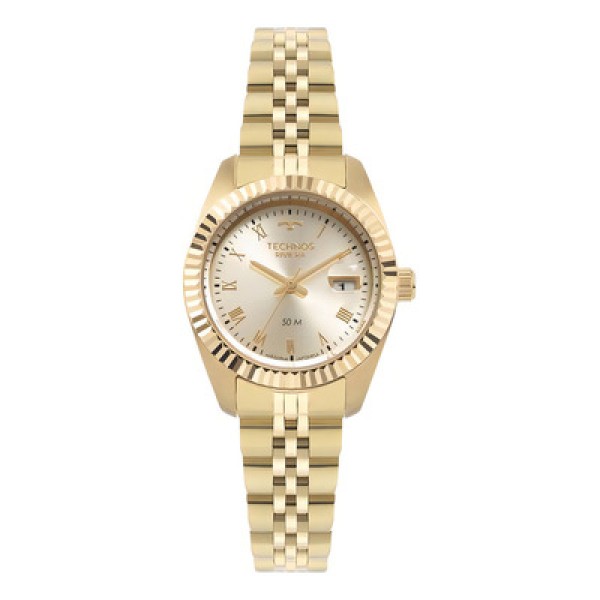 Encontraproduto.com.br - Relógio Technos Feminino Riviera Dourado - 2015CEO/1X