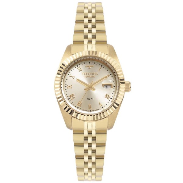 Encontraproduto.com.br - Relógio Technos Feminino Riviera Dourado - 2015CEO/1X