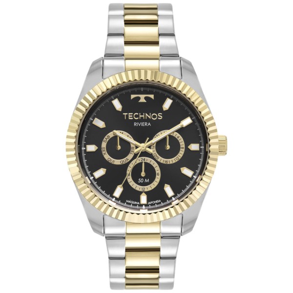 Encontraproduto.com.br - Relógio Technos Masculino Riviera Bicolor 6p79bu/1p C/ Nf-e