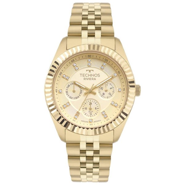 Encontraproduto.com.br - Relógio Technos Feminino Riviera Dourado 6P79BW 1X