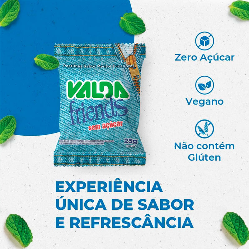 Encontraproduto.com.br - Pastilhas Valda Friends - Sem Açúcar - 25g