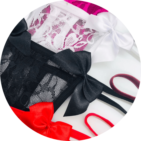 Encontraproduto.com.br - Kit Calcinhas Laços com Renda - 12un