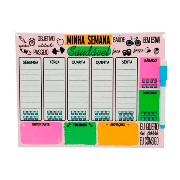 Encontraproduto.com.br - Planner de metal com caneta 26x20cm JB Criações