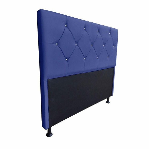 Encontraproduto.com.br - Cabeceira Francis 1,60 M Suede Azul Marinho Com Strass - Am Interiores
