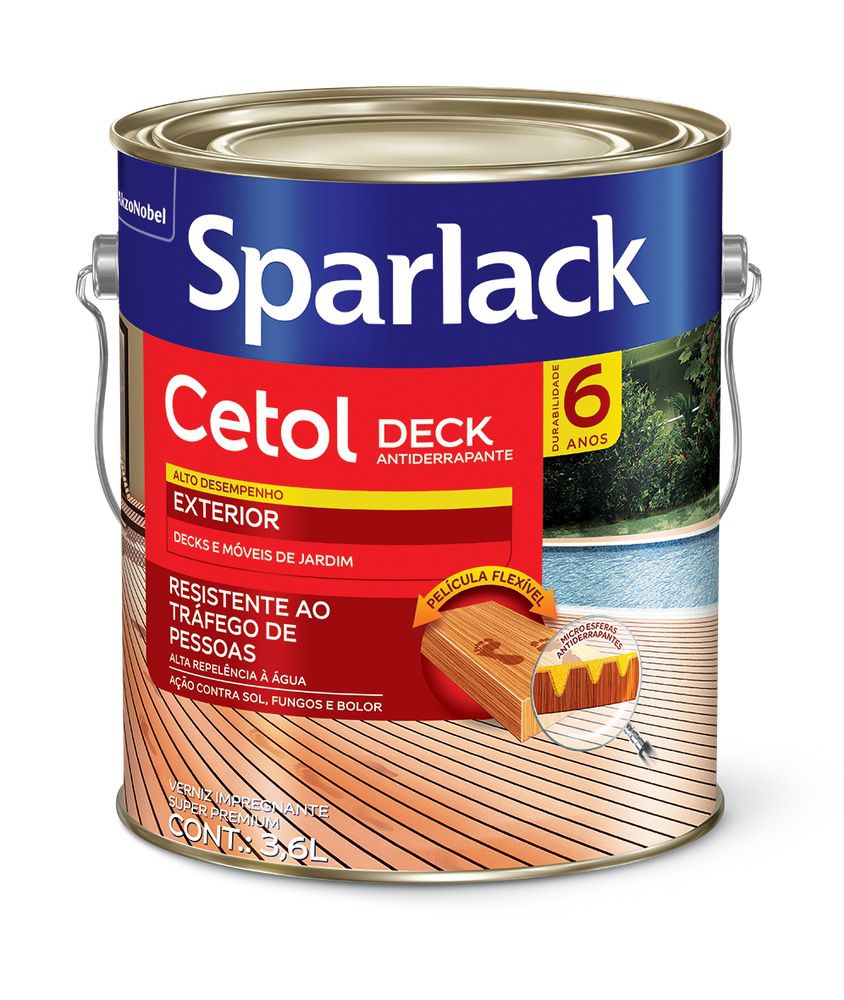 Encontraproduto.com.br - Verniz Sparlack Coral Cetol Deck Semi Brilho Natural 3,6L