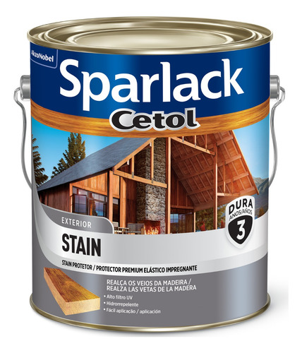 Verniz premium Stain Plus 3,6 litros imbuia Sparlack
