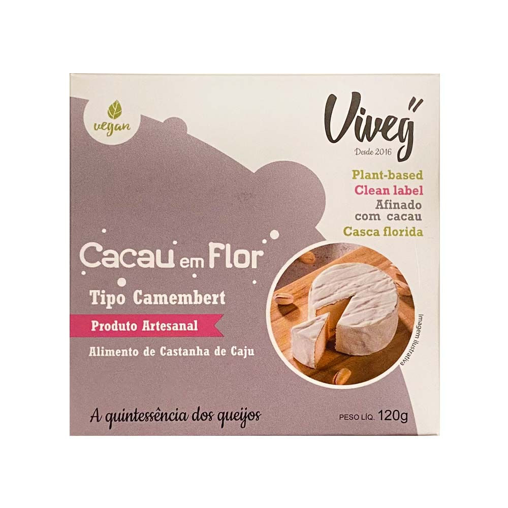 Queijo Vegano Cacau em Flor tipo Camembert 120g Viveg