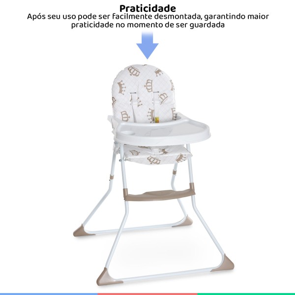 Encontraproduto.com.br - Cadeira Alimentação De Bebê Para Refeição Infantil Até 23Kg Nick Real Galzerano + Babador