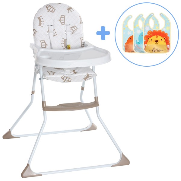 Encontraproduto.com.br - Cadeira Alimentação De Bebê Para Refeição Infantil Até 23Kg Nick Real Galzerano + Babador