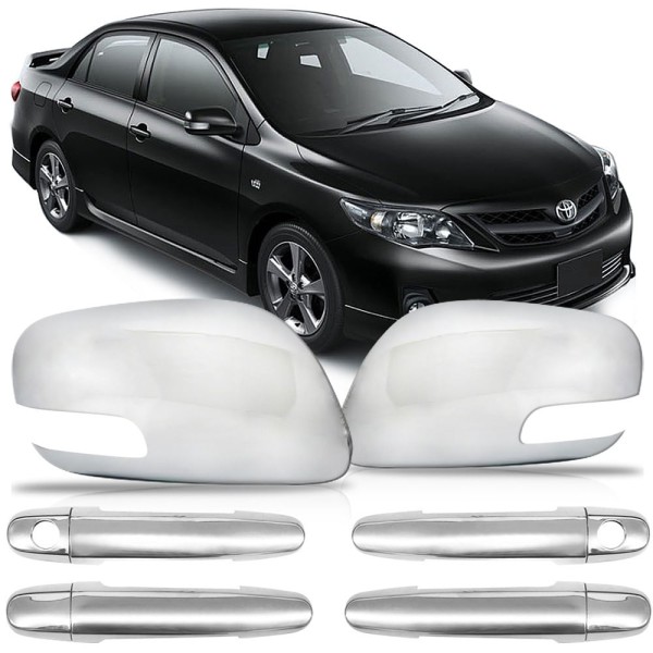 Encontraproduto.com.br - Aplique Cromado Maçanetas Retrovisor Com Pisca Corolla 2011