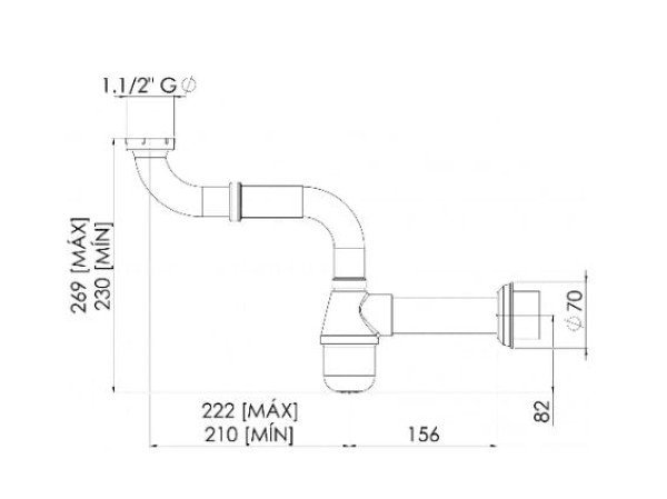 Encontraproduto.com.br - Sifão para Cozinha Cruzado 1.1/2X2 Cromado VSC040CWC Esteves