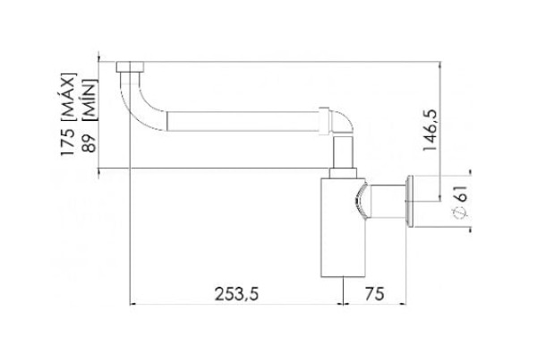 Encontraproduto.com.br - Sifão para Lavatório Compacto 1X1.1/2 Cromado VSM700CWC Esteves