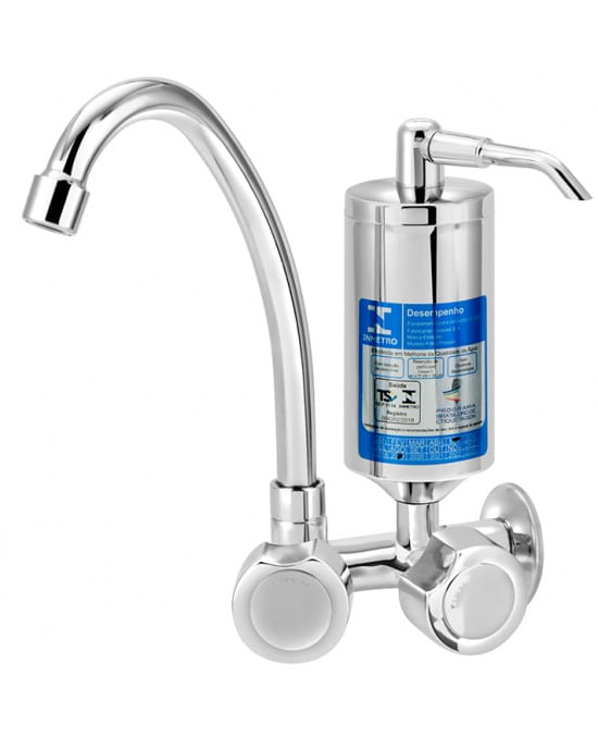 Encontraproduto.com.br - Torneira para Cozinha Esteves de Parede com Filtro 1/4 de Volta C40 Cromada